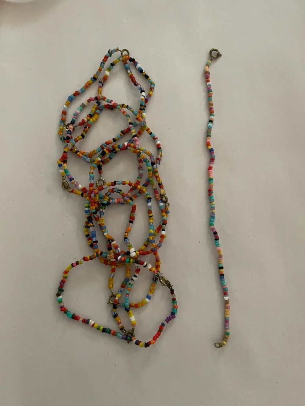 Multi-Color Seed Bead Bracelet - Vibrant Rainbow Style